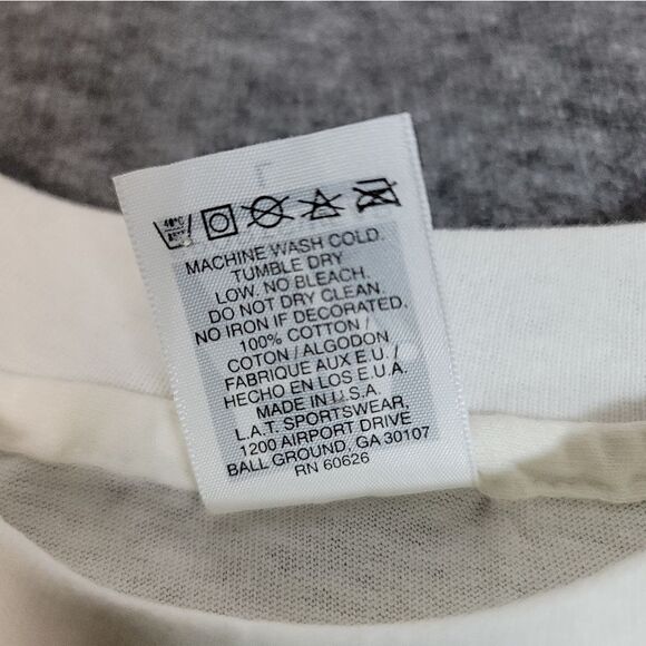 Vtg 90's L.A. Sportwear Amrica Flag Crewneck Mens T-Shirt Size L Single Stitch - Picture 5 of 11